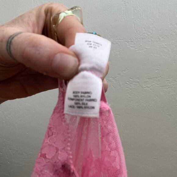 Y2K Victoria's Secret Pink Lace Open Front Babydoll Slip Top - Picture 8 of 8